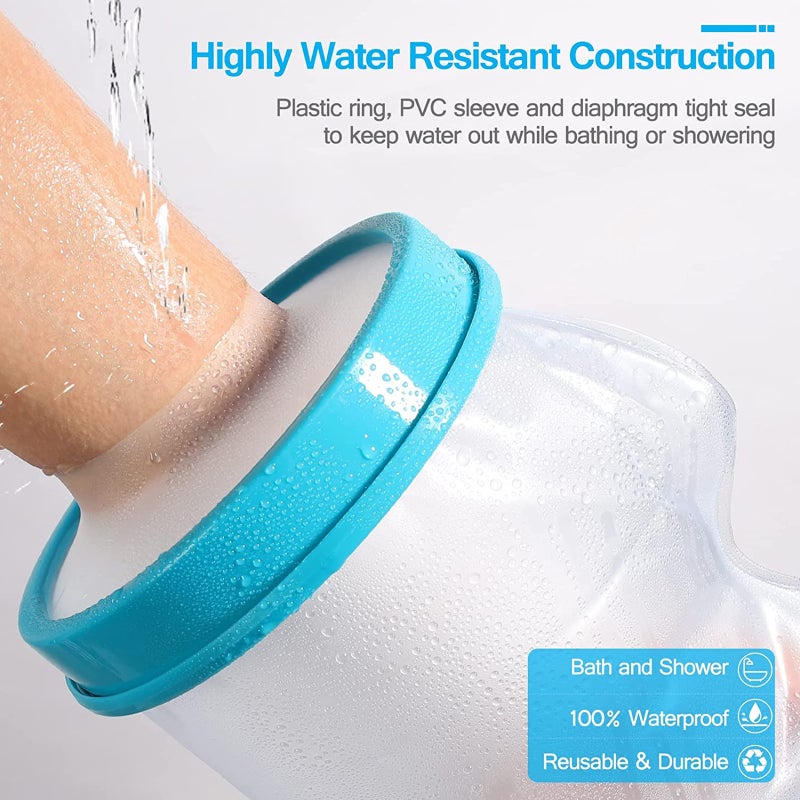 Waterproof Cast Cover Adult Short Arm Watertight Seal - Reusable Latex-free Skin-friendly Cast Protector for Shower Bathing People Recovering From Injuries Surgeries - Image 4