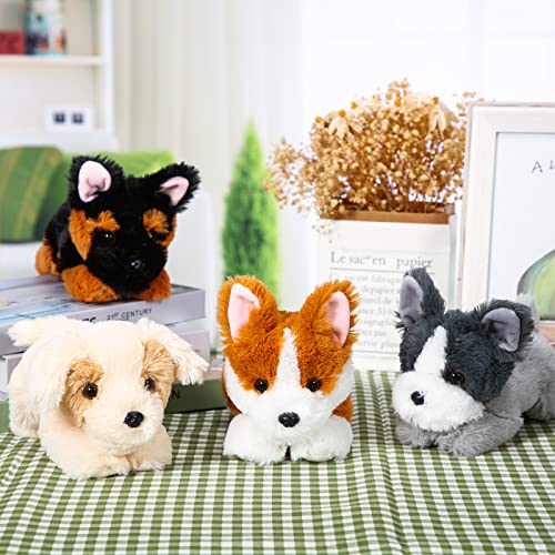 Suilung 4-Pack 8 Inch Dog Plush Animal Plush Dog Soft Plush Dog Pillow Toy Fluffy Puppy Set Dog Theme Party Gift Birthday Room Home Decor(Classic Style) - Image 5