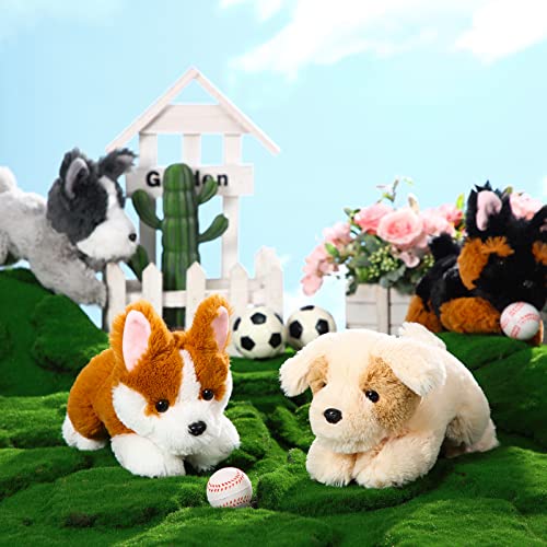 Suilung 4-Pack 8 Inch Dog Plush Animal Plush Dog Soft Plush Dog Pillow Toy Fluffy Puppy Set Dog Theme Party Gift Birthday Room Home Decor(Classic Style) - Image 4