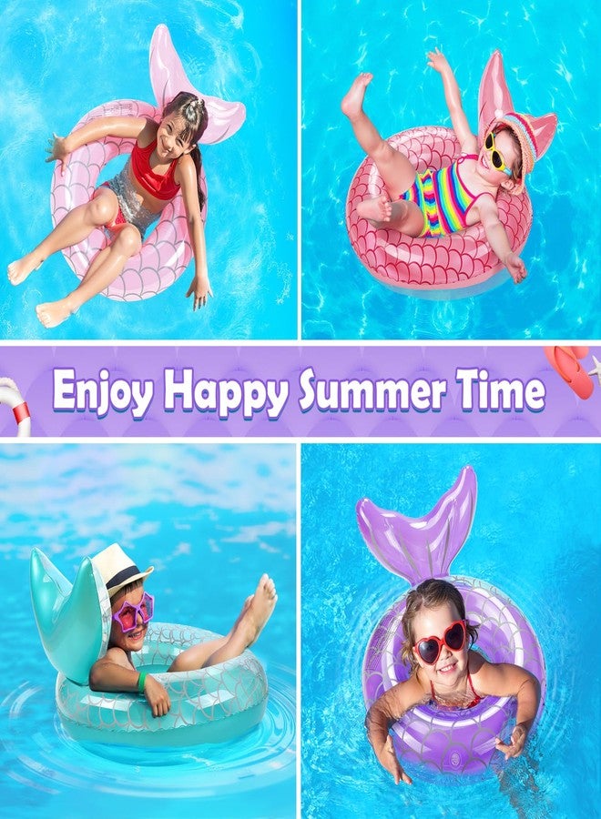HeySplash Pool Floats Kids, Inflatable Swimming Ring Mermaid Tail Shaped Swim Tube Floaties, Summer Water Fun Beach Party Swimming Pool Toys for Kids Children Water Activities, Purple - Image 4
