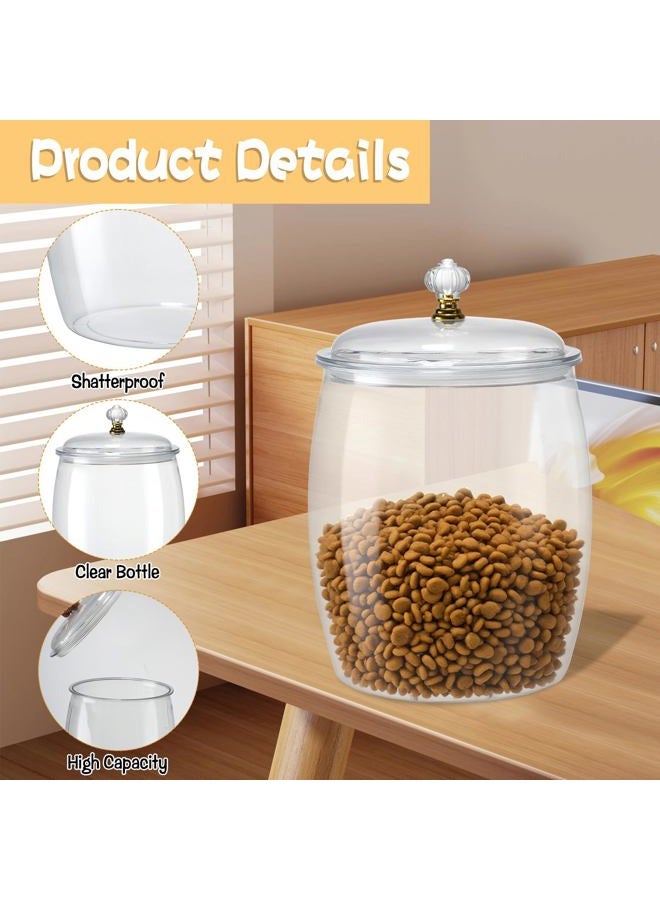AIHSUMC 2 Pack Dog Treat Container Airtight, Dog Food Storage Container Dog Treat Jar with Lid 9.8x6.3 & 8.6x5.3 inch Clear Dog Cookie Jar with Scoops,Clamp,Labels for Dog Cat Bird and other Pet - Image 5