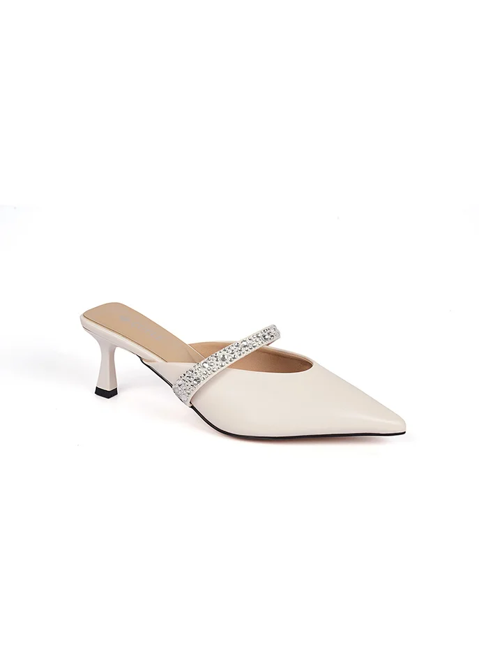 كابلي شباشب نسائية بكعب رفيع مدبب مزخرف