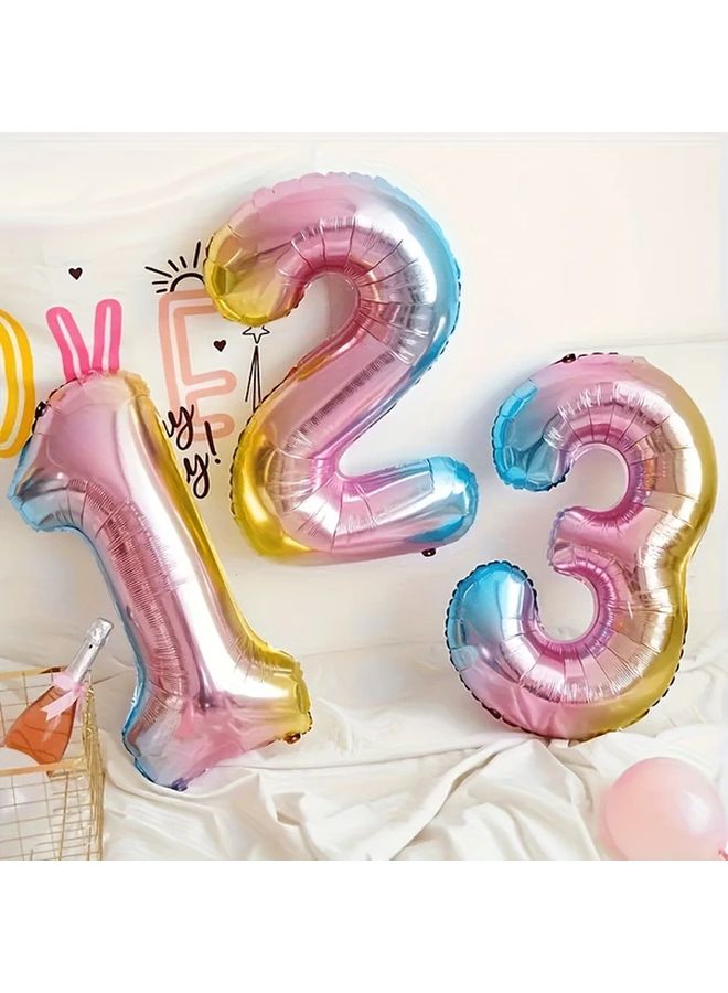 Multicolored 16 Inch Number Balloon For Birthday Party Decorations - Image 2