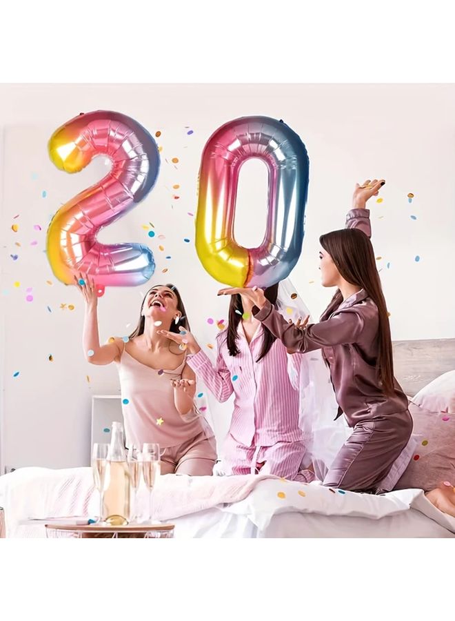 Multicolored 16 Inch Number Balloon For Birthday Party Decorations - Image 1