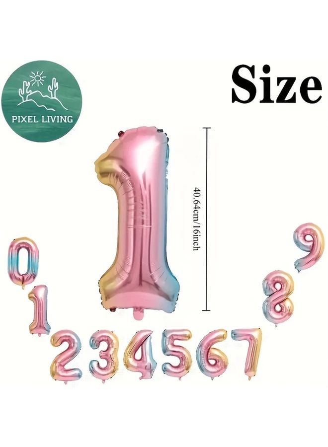 Multicolored 16 Inch Number Balloon For Birthday Party Decorations - Image 3
