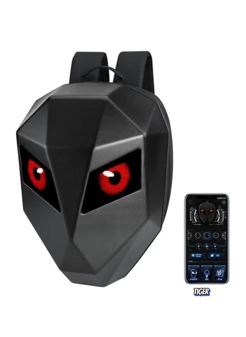 TIGER LED Motorcycle Backpack Waterproof Hard Shell Laptop Bag for Men, with DIY Programmable Full Color Screen, Adjustable Straps, Stylish and Durable, Perfect for Travel, Commuting & Outdoor Adventures - Image 1