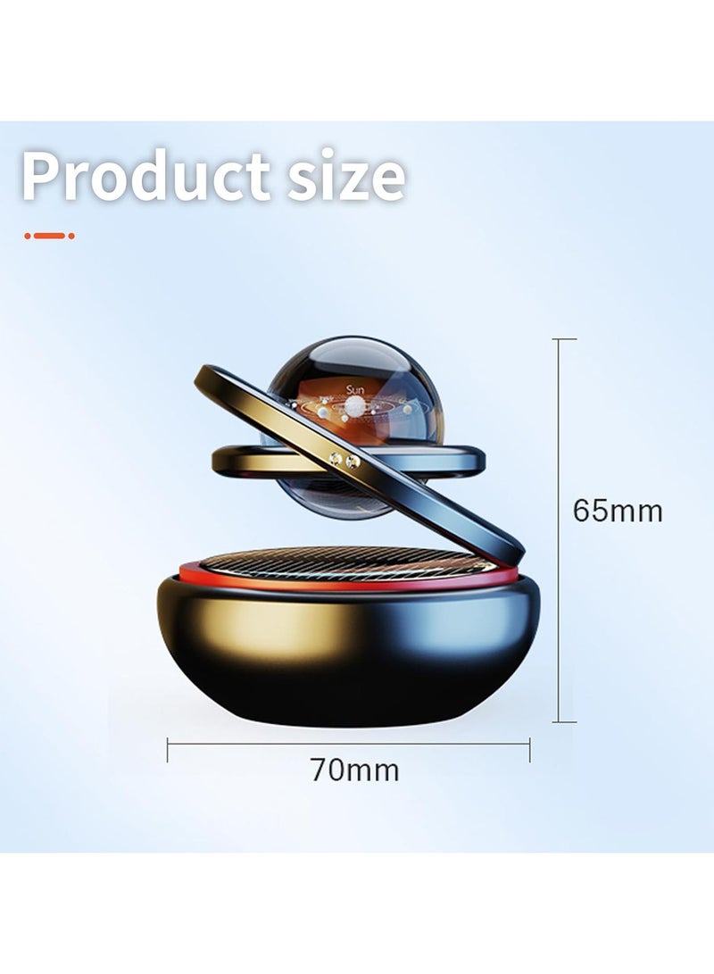 Solar Powered Air Freshener Only for Car Automatic Rotating Air Freshener Crystal Double Ring - Solar Accessories for Car Dashboard Solar Ring Design - Image 2