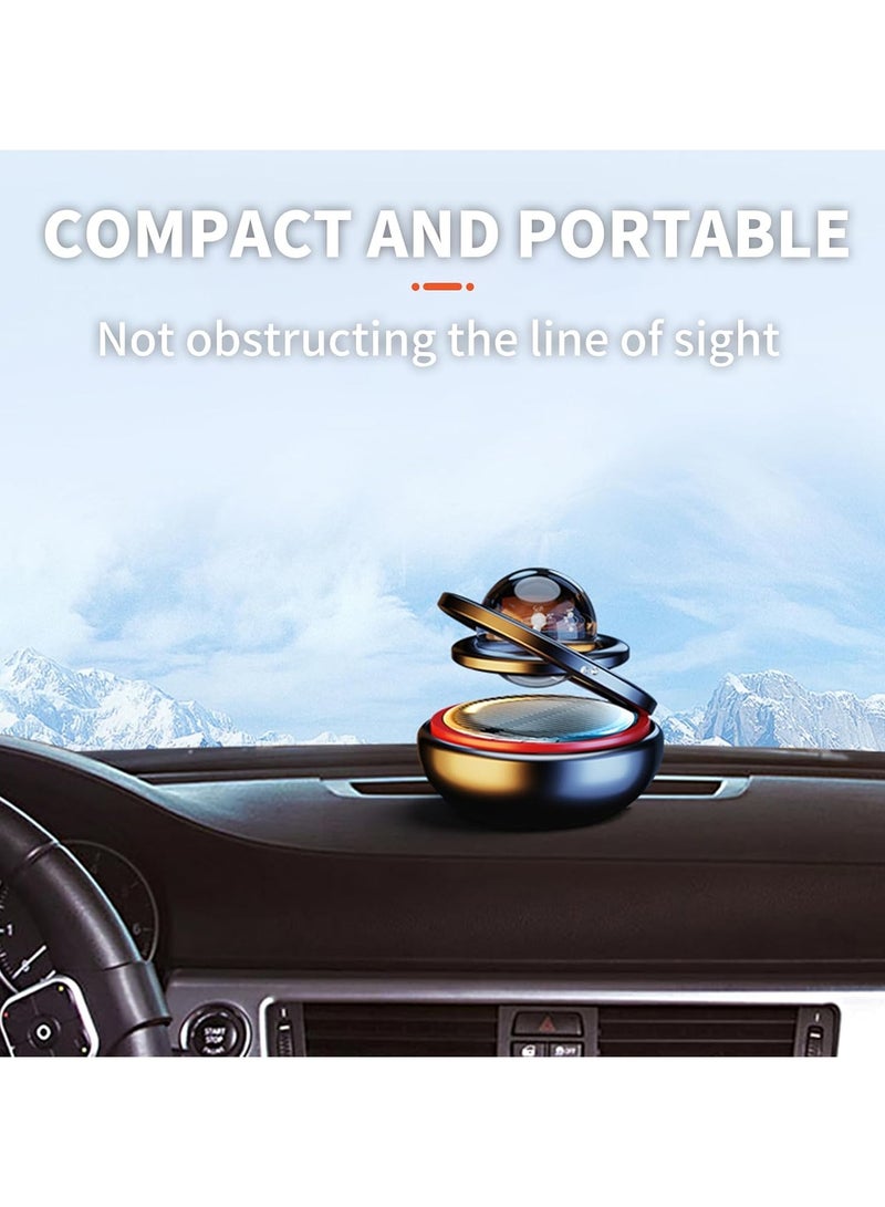 Solar Powered Air Freshener Only for Car Automatic Rotating Air Freshener Crystal Double Ring - Solar Accessories for Car Dashboard Solar Ring Design - Image 3