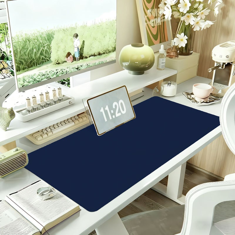 Large Green Mouse Pad 40x90 Desk Mat Solid Color Minimalist Computer Keyboard Pad Multipurpose Non Slip Surface - Image 4
