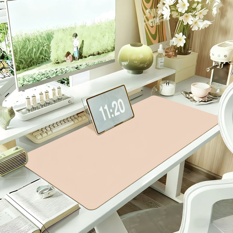 Large Green Mouse Pad 40x90 Desk Mat Solid Color Minimalist Computer Keyboard Pad Multipurpose Non Slip Surface - Image 3