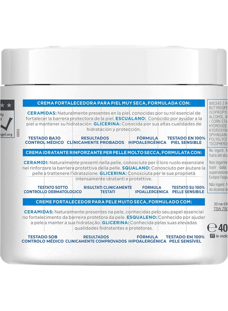 Mixa Ceramide Skin Strengthening Cream with 10% Vegetable Glycerin, Squalane and Ceramide for Very Dry & Stressed Skin Moisturising for the Whole Family, Ceramide Protect 400 ml - Image 3