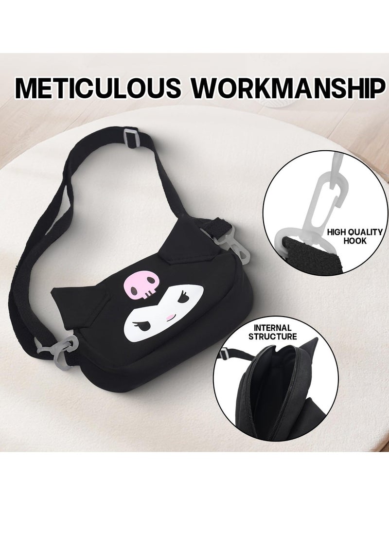 SYOSI Kawaii Kuromi My Melody Cinnamoroll Bag Cute Cartoon Wallet Anime Shoulder Bag Adjustable Shoulder Strap Everyday Casual Crossbody Bag Novetly Accessories for Girls Birthday Gift  - Image 4