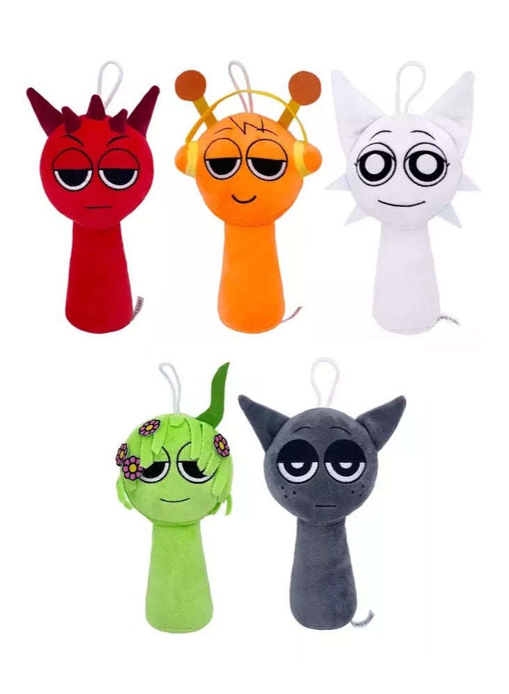 5PCS Sprunki Plush Toys, Sprunky Wenda  Gray Plushies Pillow Stuffed Animal Figure Dolls for Game Fans Gifts for Kids - Image 1