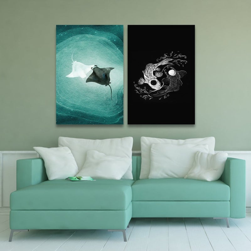 Marktna Modern double canvas painting - Image 1