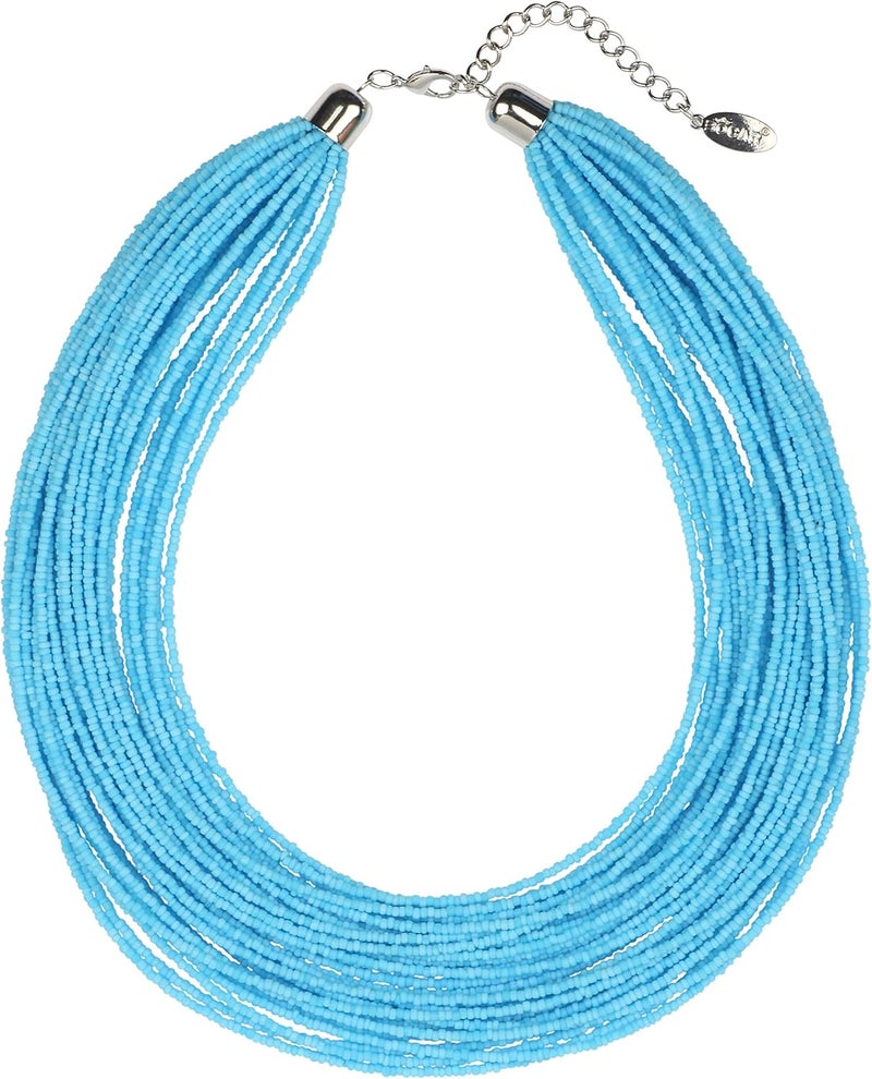 Bocar Multi Layer Chunky Bib Statement Seed Beads Cluster Collar Necklace for Women Gift (NK-10351) - Image 1