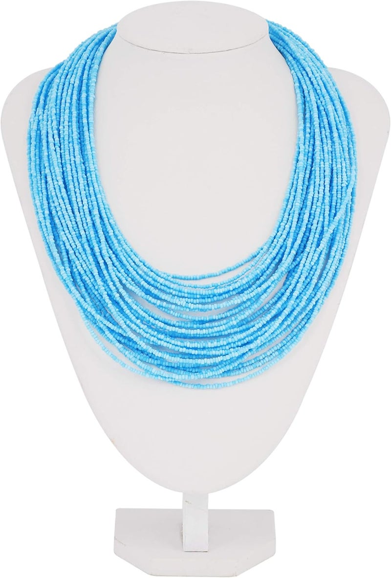 Bocar Multi Layer Chunky Bib Statement Seed Beads Cluster Collar Necklace for Women Gift (NK-10351) - Image 2