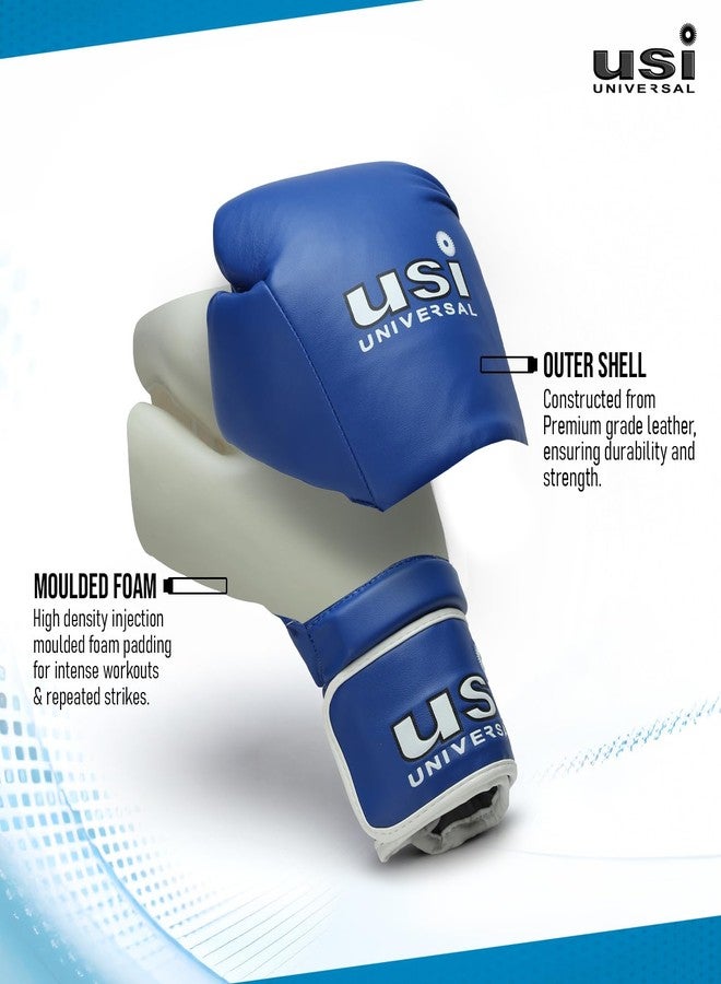 USI UNIVERSAL 612 Reliance Boxing Gloves, Punching Bag Gloves for Boxing, Kickboxing, Muay Thai, MMA, Durable Pu Material, Elasticated Hook & Loop Wrist Closure, Foam Padding (Size 8oz, Blue) - Image 2