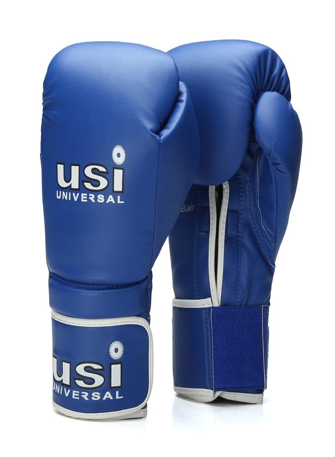 USI UNIVERSAL 612 Reliance Boxing Gloves, Punching Bag Gloves for Boxing, Kickboxing, Muay Thai, MMA, Durable Pu Material, Elasticated Hook & Loop Wrist Closure, Foam Padding (Size 8oz, Blue) - Image 1