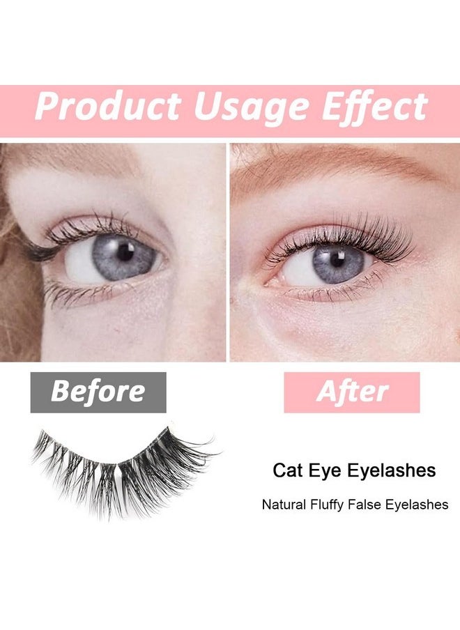maycreate - 10 Pairs Half Lashes Mink Natural Cat Eye Wispy False Eyelashes Fluffy Volume Strip Fake Eyelashes Accent Corner 3/4 Eye Lashes Diy Cluster Faux Mink Half Eyelashes At Home - Image 1