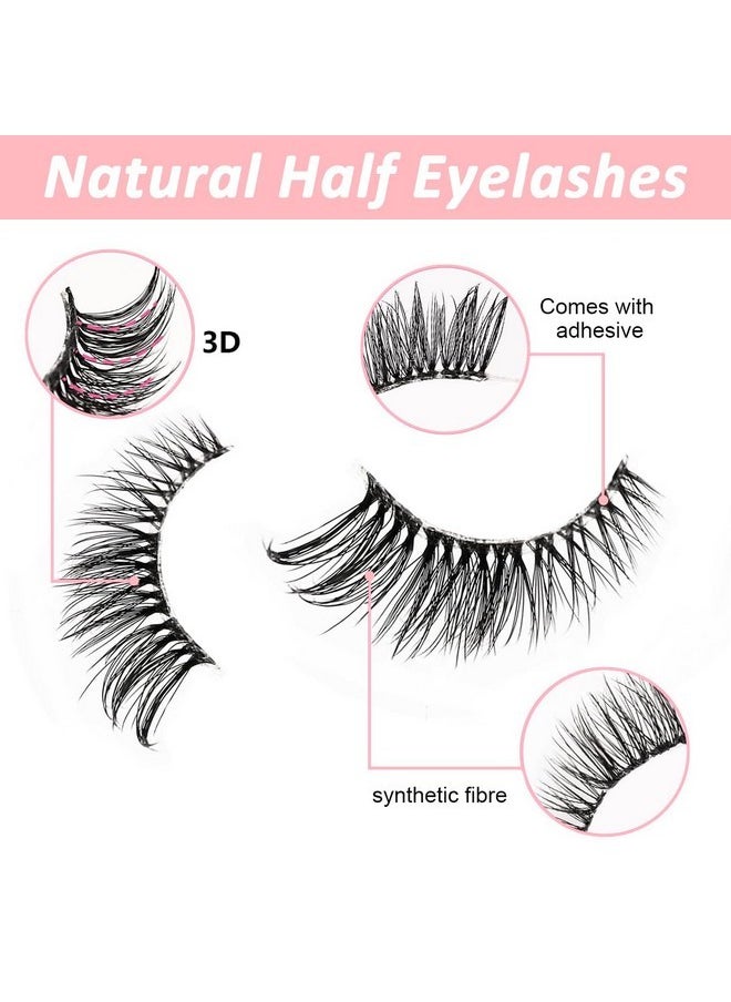 maycreate - 10 Pairs Half Lashes Mink Natural Cat Eye Wispy False Eyelashes Fluffy Volume Strip Fake Eyelashes Accent Corner 3/4 Eye Lashes Diy Cluster Faux Mink Half Eyelashes At Home - Image 1