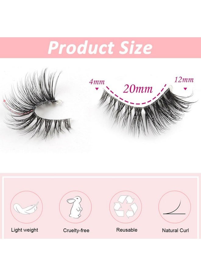 maycreate - 10 Pairs Half Lashes Mink Natural Cat Eye Wispy False Eyelashes Fluffy Volume Strip Fake Eyelashes Accent Corner 3/4 Eye Lashes Diy Cluster Faux Mink Half Eyelashes At Home - Image 1
