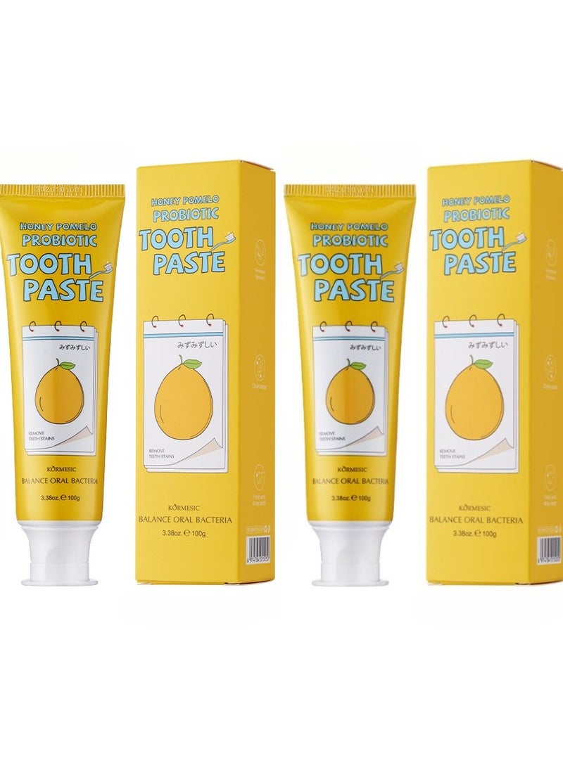 Kormesic عبوة 2 معجون أسنان بروبيوتيك جريب فروت 100 جرام - Image 1
