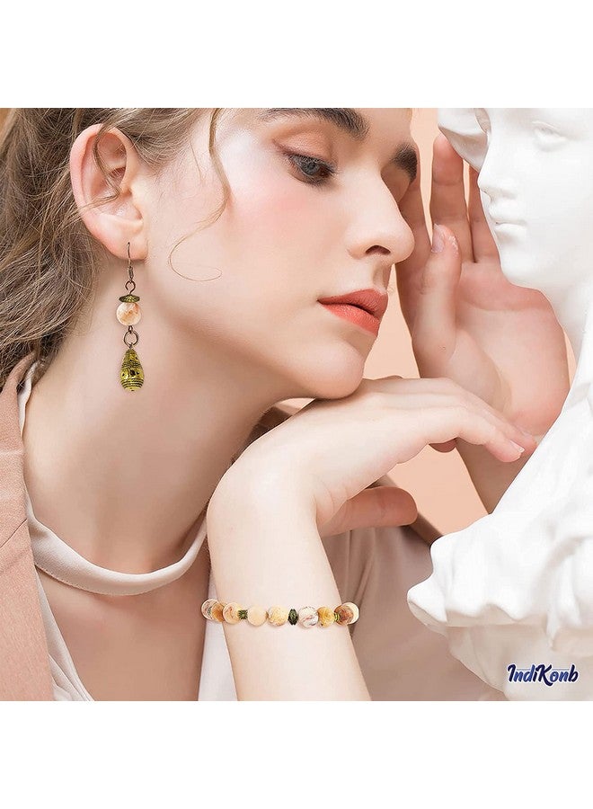 INDIKONB 360 Antique Gold Spacer Beads, Small and Large Charm Spacer Beads Kit, Accessories for DIY Bracelet Necklace Jewelry Making - Image 5