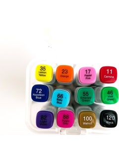 Hobi Market Art Hobby Market Art Double Tip Marker Pen Set 12 Colors  - Image 3