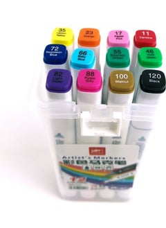 Hobi Market Art Hobby Market Art Double Tip Marker Pen Set 12 Colors  - Image 2