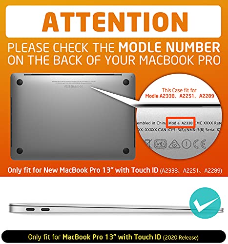 SupCase غطاء SUPCASE يونيكورن بيتل لجهاز ماك بوك برو 13 بوصة (2022-2016) M2/M1 A2338 A2251 A2289 A1706 A1708 A1989 A2159، غطاء رفيع من TPU مطاطي مع شريط اللمس وTouch ID (أسود) - Image 2