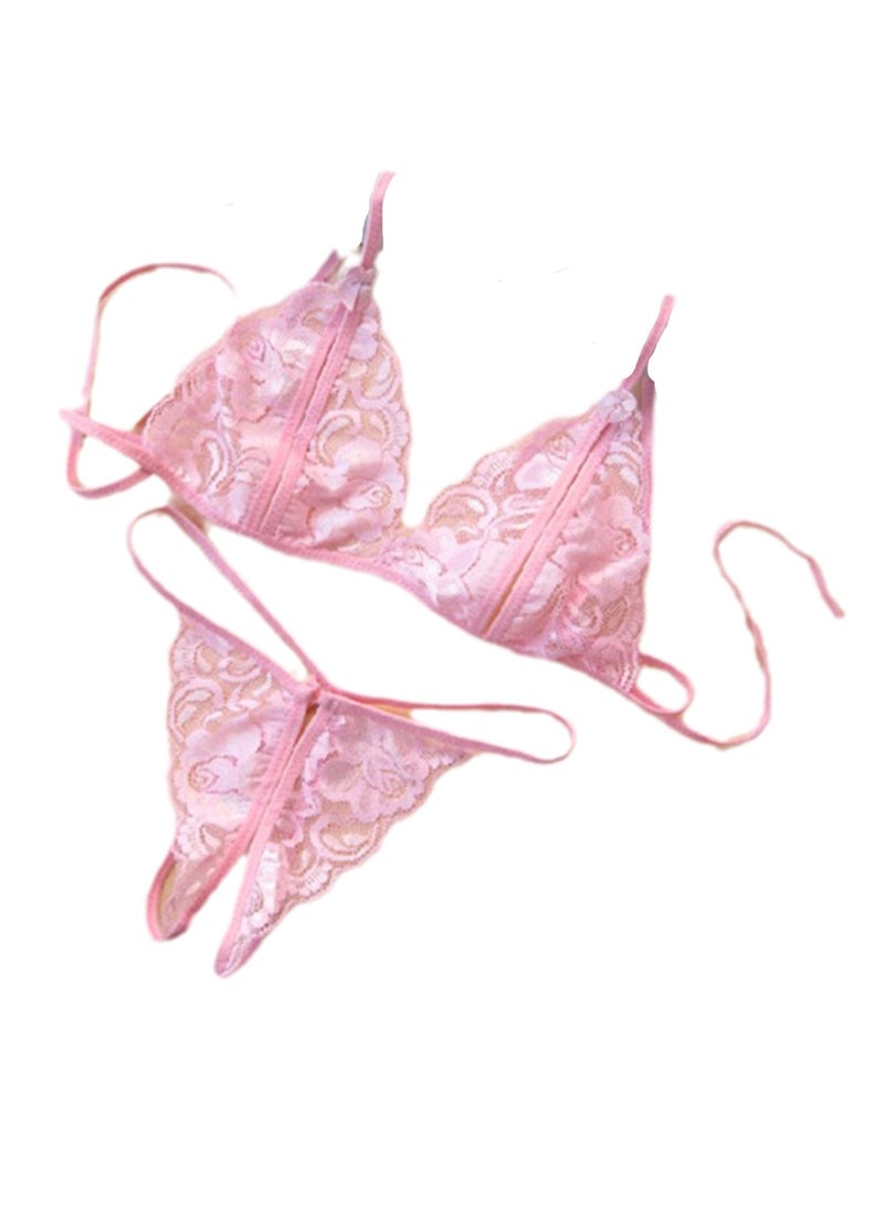 2pcs lace underwear set thong two piece underwear set - Image 1