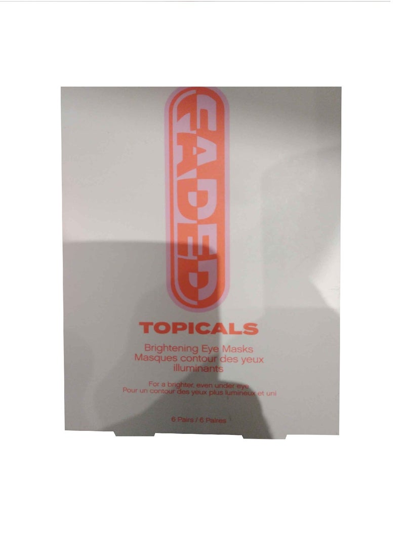 TOPICALS - Topicals Faded Brightening Under Eye Masks | Patches to Depuff, Hydrate, Brighten and Cool | Reduce Dark Circles and Fine Lines | Contains Kojic Acid, Caffeine and Niacinamide (Set of 6) - Packaging may vary - Image 1