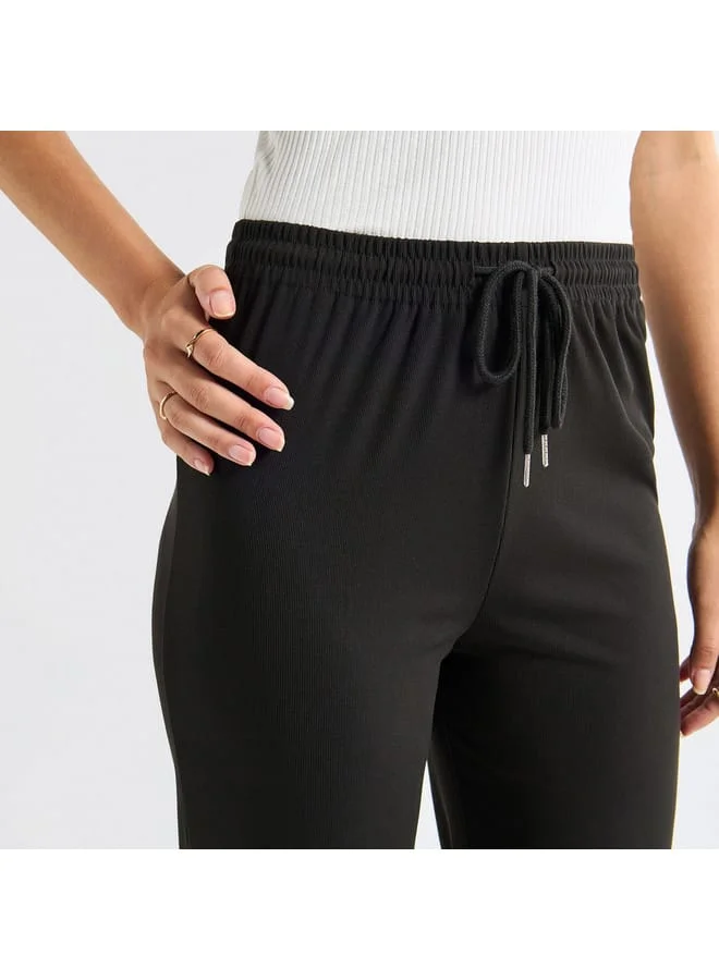 Splash FAV Solid Wide Leg Pants with Drawstring Closure