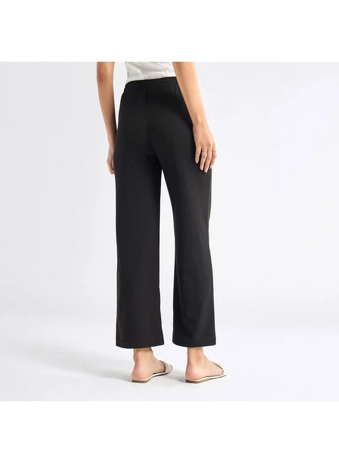 Splash FAV Solid Wide Leg Pants with Drawstring Closure