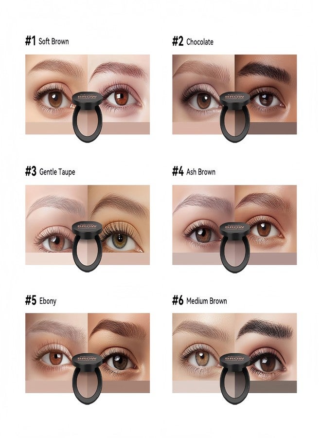 MAEPEOR Brow Powder Duo 6 Colors Natural Smooth Eyebrow Powder Professional Brow Contour Palette for Filler Defined & Sculpt (03 Gentle Taupe) - Image 2