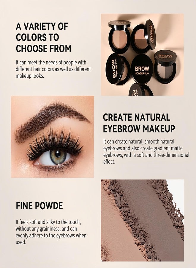 MAEPEOR Brow Powder Duo 6 Colors Natural Smooth Eyebrow Powder Professional Brow Contour Palette for Filler Defined & Sculpt (03 Gentle Taupe) - Image 5