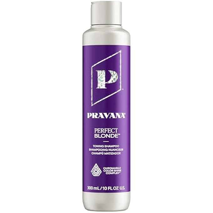 Pravana THE PERFECT BLONDE PURPLE TONING SHAMPOO | NEUTRALIZES BRASSY, YELLOW TONES | FOR COLOR-TREATED HAIR | CHROMASILK ENHANCES SHINE & PROTECTION | VEGAN, PARABEN & SULFATE FREE | 10 FL OZ - Image 1