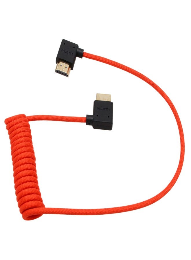 كابل HangTon HDMI 8K 4K 60p لكاميرات ATOMOS Ninja Inferno وPortkeys وSmallHD Cine Ultra Indie وSony A7M4 وA7SIII وCanon C300 وGH7 وZ8، بزاوية يمين/يسار، نوع A، HDMI 2.1، أحمر، مضفر، ملفوف، 50 سم - Image 2