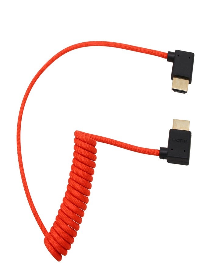 كابل HangTon HDMI 8K 4K 60p لكاميرات ATOMOS Ninja Inferno وPortkeys وSmallHD Cine Ultra Indie وSony A7M4 وA7SIII وCanon C300 وGH7 وZ8، بزاوية يمين/يسار، نوع A، HDMI 2.1، أحمر، مضفر، ملفوف، 50 سم - Image 3