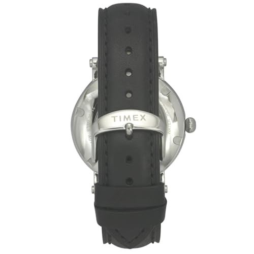 TIMEX Automatic Analog Watch for Man with Black Round Dial & Black Leather Strap Band Water Resistant Men's Wrist Watches - TWEG16716 - Image 2