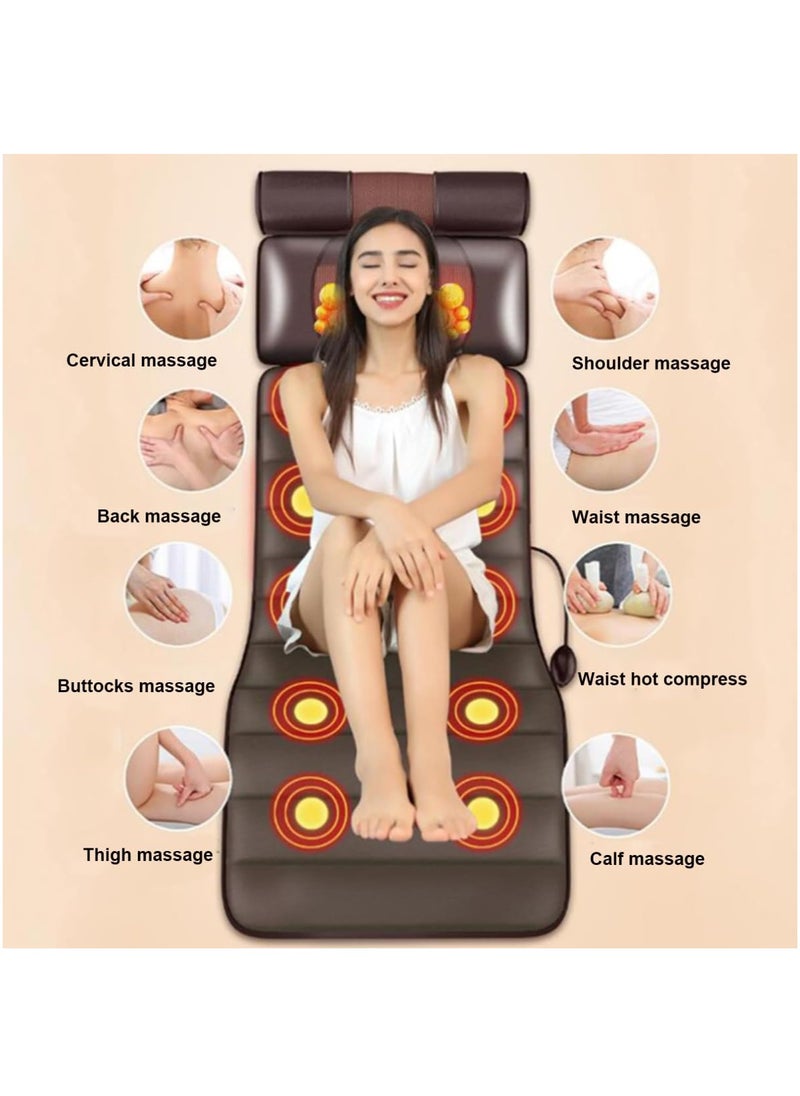 XiuWoo Portable Foldable Design Full Body Massage Mat with Adjustable Pillows Heating Pads, Back Massager Pad for Neck and Back Muscle Relaxation Full Body Massage  - Image 2