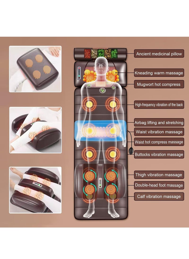 XiuWoo Portable Foldable Design Full Body Massage Mat with Adjustable Pillows Heating Pads, Back Massager Pad for Neck and Back Muscle Relaxation Full Body Massage  - Image 3