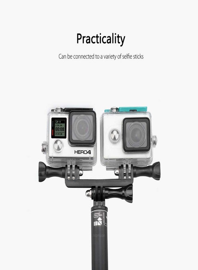 Action Pro Double Bracket Bridge Camera Mount Adapter Compatible with Gopro Hero 8/Hero 7/Hero 6/Hero 5/YI/Sj Cam - Image 3
