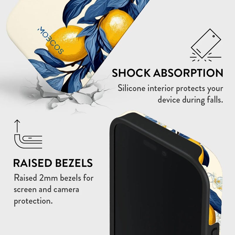 موبكوس جراب Mobcos المميز بنقشة نسيم الليمون لهاتف iPhone 17 Pro Max، متوافق مع غطاء صلب مزدوج الطبقات مع حماية من السيليكون - غطاء مقاوم للخدوش والصدمات - Image 3