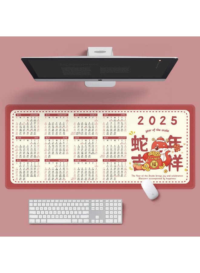 2025 Year Of The Snake Calendar Mouse Pad Super Large Non-slip Washed Gift Office Desk Calendar Calendar Monthly Calendar Table Pad Wholesale-Color:1000*500*3mm-Pattern:Annual Calendar - Auspicious Year Of The Snake  - Image 1