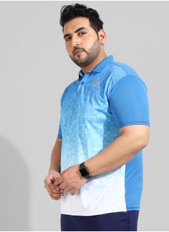 Instafab Plus Men's Blue Printed Regular Fit Activewear T-Shirt  - Image 3