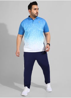 Instafab Plus Men's Blue Printed Regular Fit Activewear T-Shirt  - Image 5