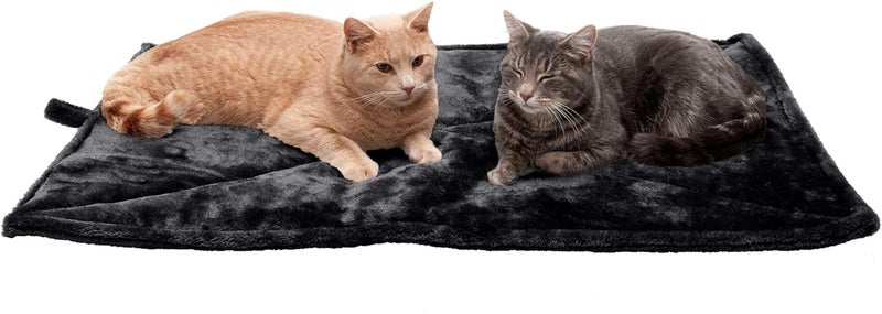 Pet Dog Bed Heating Pad | ThermaNAP Quilted Faux Fur Insulated Thermal Self-Warming Pet Bed Pad for Dogs & Cats, Black, Large - Image 1