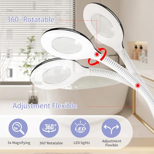 Takeashine Professional Facial Steamer, 2 in 1 Face Steamer on Wheels with 5X Magnifying Lamp for Deep Cleansing and Hydration, with Time Setting for Spa, Salon and Home Use - Image 4