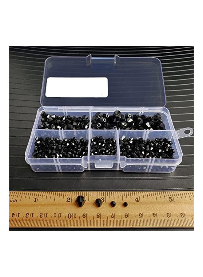 3-8mm Bicone الخرز الزجاجي الأسود للمجوهرات ماك - Image 4